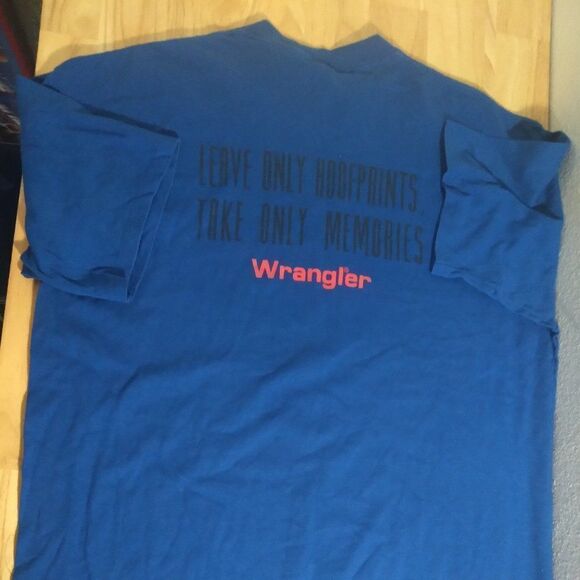 Vintage 90s Wrangler Leave Only Hoofprints Take Only Memories T-Shirt - Picture 8 of 9